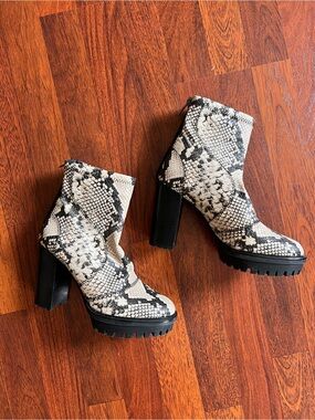 Vince Camuto Snakeskin Platform Ankle Boots